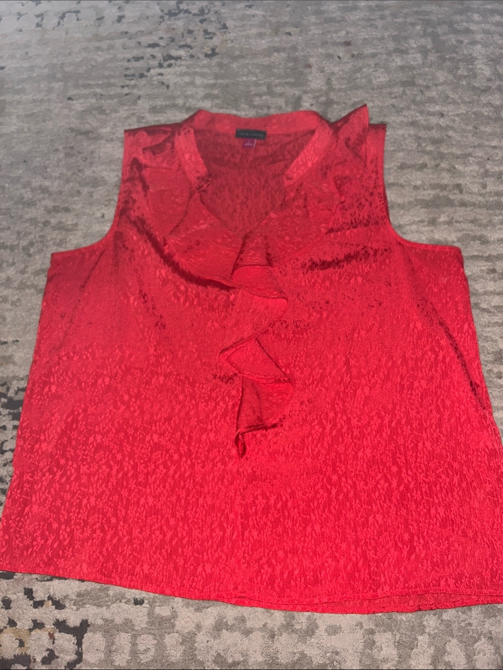 Vince Camuto Red Ruffle Sleeveless Blouse